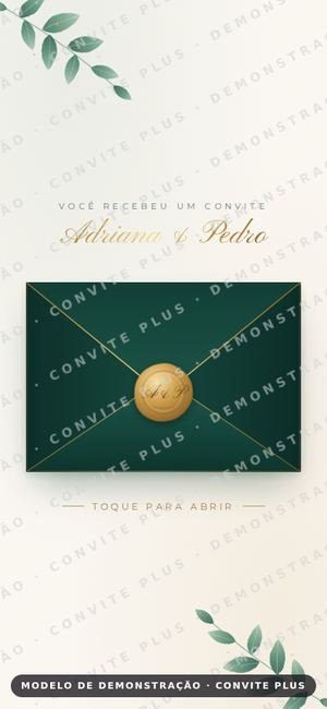 Convite digital interativo Clássico Oliva para Casamento