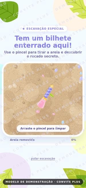 Convite digital interativo Baby Dino para Festa Infantil