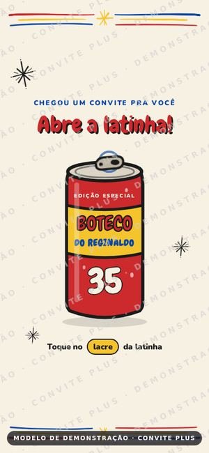 Convite digital interativo Boteco Brasileiro para Aniversário