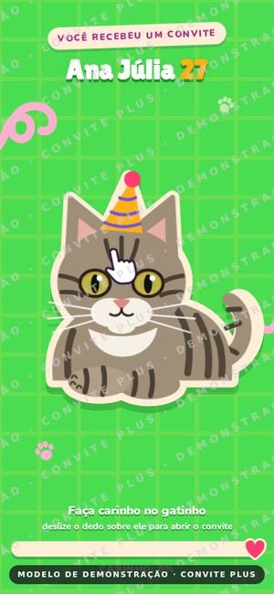 Convite digital interativo Meu Pet Minha Vida para Aniversário